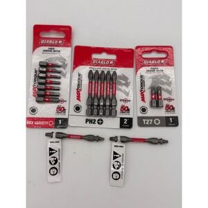 Diablo Impact Strong Drive Bit‎ Set Phillips Torx Hex Square 16 Piece Lot